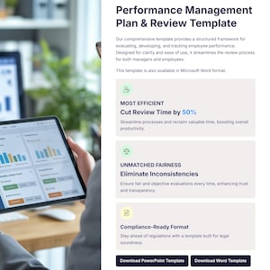 Performance Management Review editable document with instructions and examples