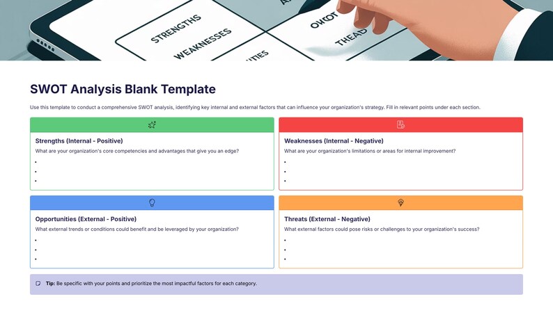 SWOT & TOWS Analysis Templates | Business Strategy (editable) - Etsy