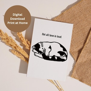 Printable All Occasion Card, Funny Cat greeting card, Greeting Birthday card for pet lover, cat owner, Mom, Dad, friend, Digital Download