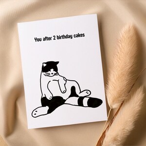 Funny Cat Birthday Card: Grumpy Feline Greeting (Digital Download, PDF & JPG A4 Size)
