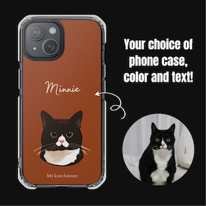 Personalized Pet Phone Case, Digital portrait, Pet Lovers Gifts, Customizable Pet Portrait, Unique Gift for Pet Owners, Animal Phone cases