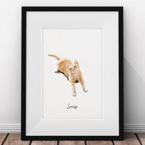 Mini Custom Watercolor Pet Portrait: Personalized Cat & Dog Painting