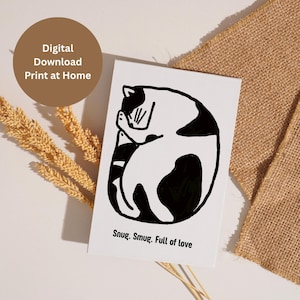 Printable All Occasion Card, Funny Cat greeting card, Greeting Birthday card for pet lover, cat owner, Mom, Dad, friend, Digital Download