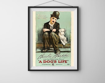 犬の人生 (1918) チャーリー・チャップリン映画ポスター復刻版 約18x12