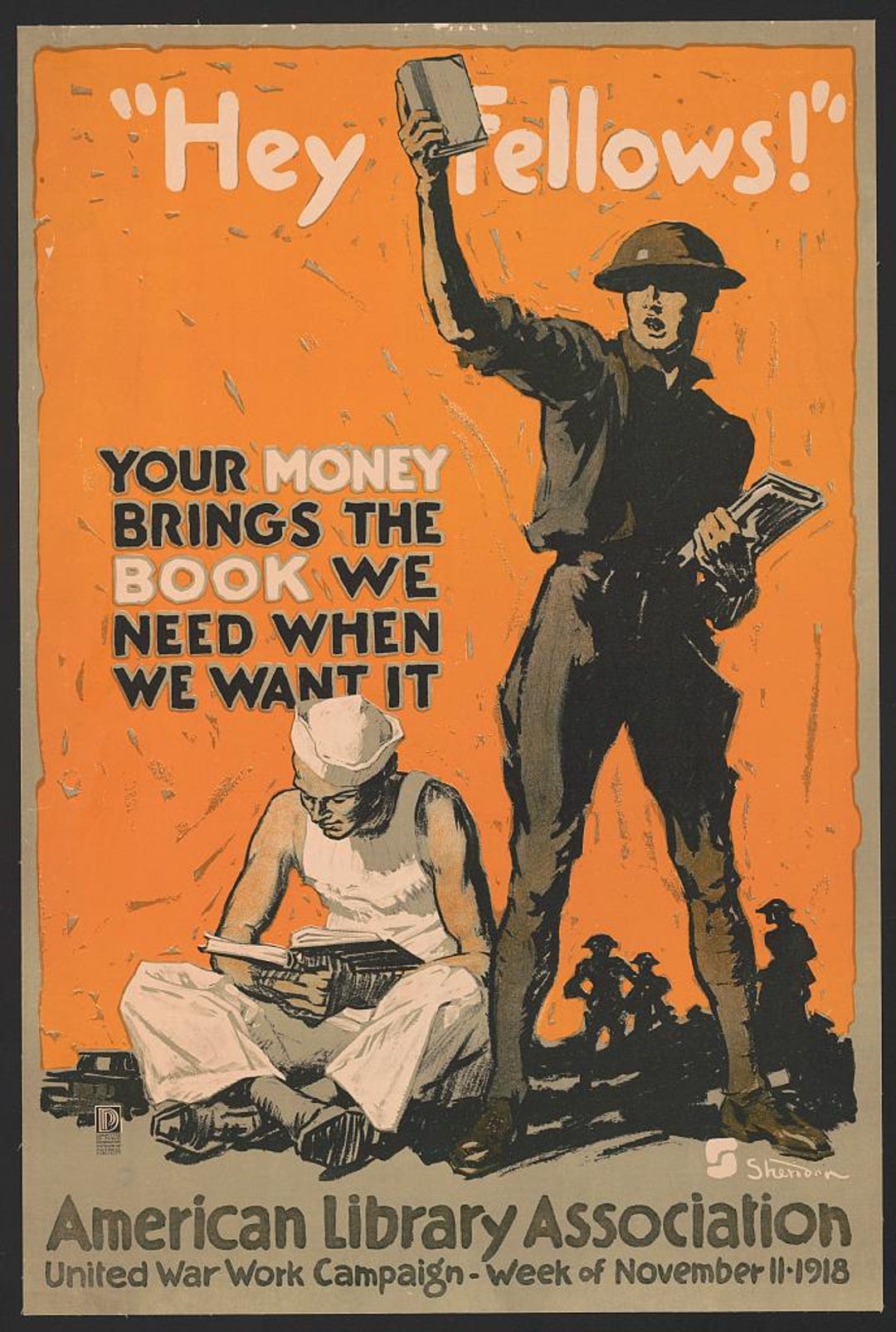 WWI Propaganda Poster: American Library Association Vintage Print