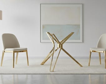 Pata de mesa moderna de metal con base en X, base de mesa de comedor de lujo