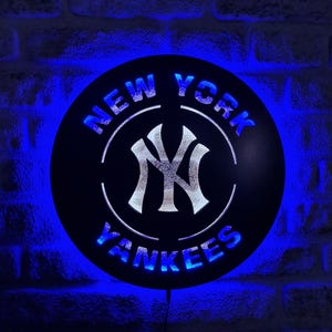 New York Yankees Baseball Team LED-Leuchtschild, elegante beleuchtete Wanddekoration, tolles Geschenk für Baseballliebhaber, Weihnachtsgeschenk