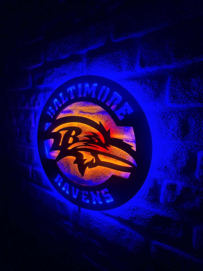 Baltimore Ravens Led Lighted Sign, American Football Team Emblem ...