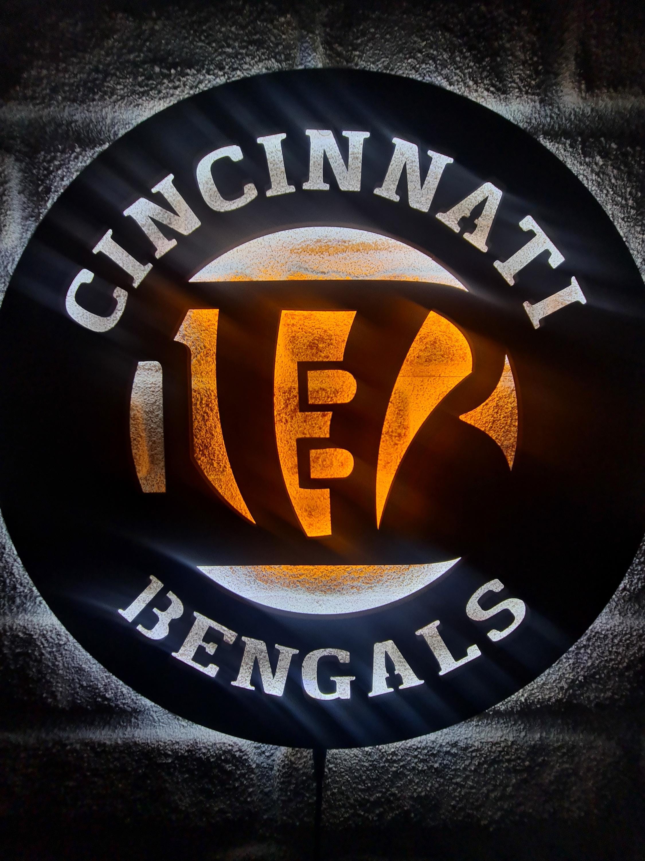Cincinnati Bengals Led Lighted Sign, American Football Team Emblem