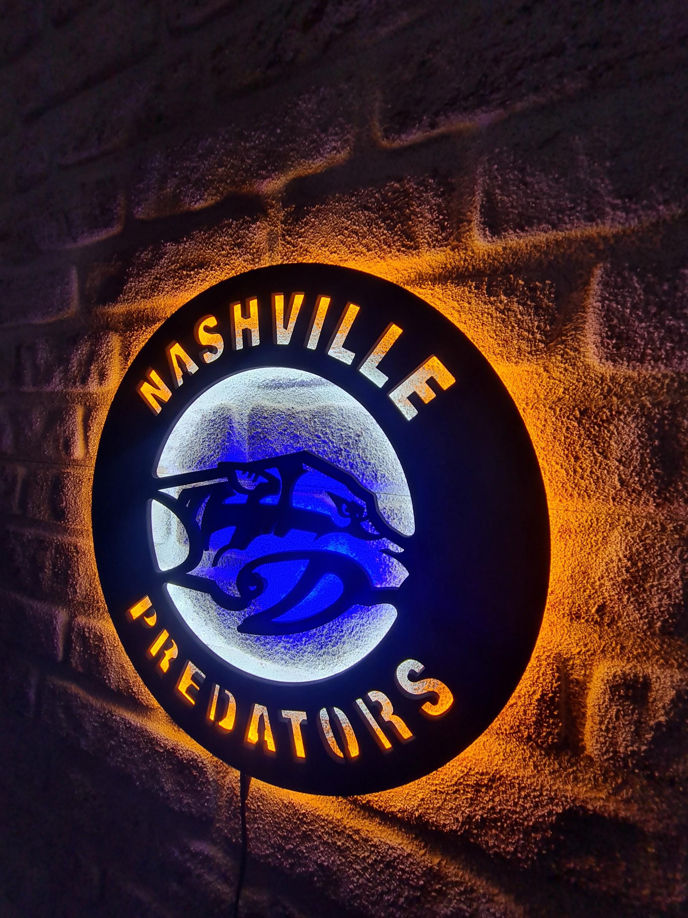 Predators Dog Sign Nashville Predators Led Lighted Sign, Predators Ice Hockey Team Emblem ...