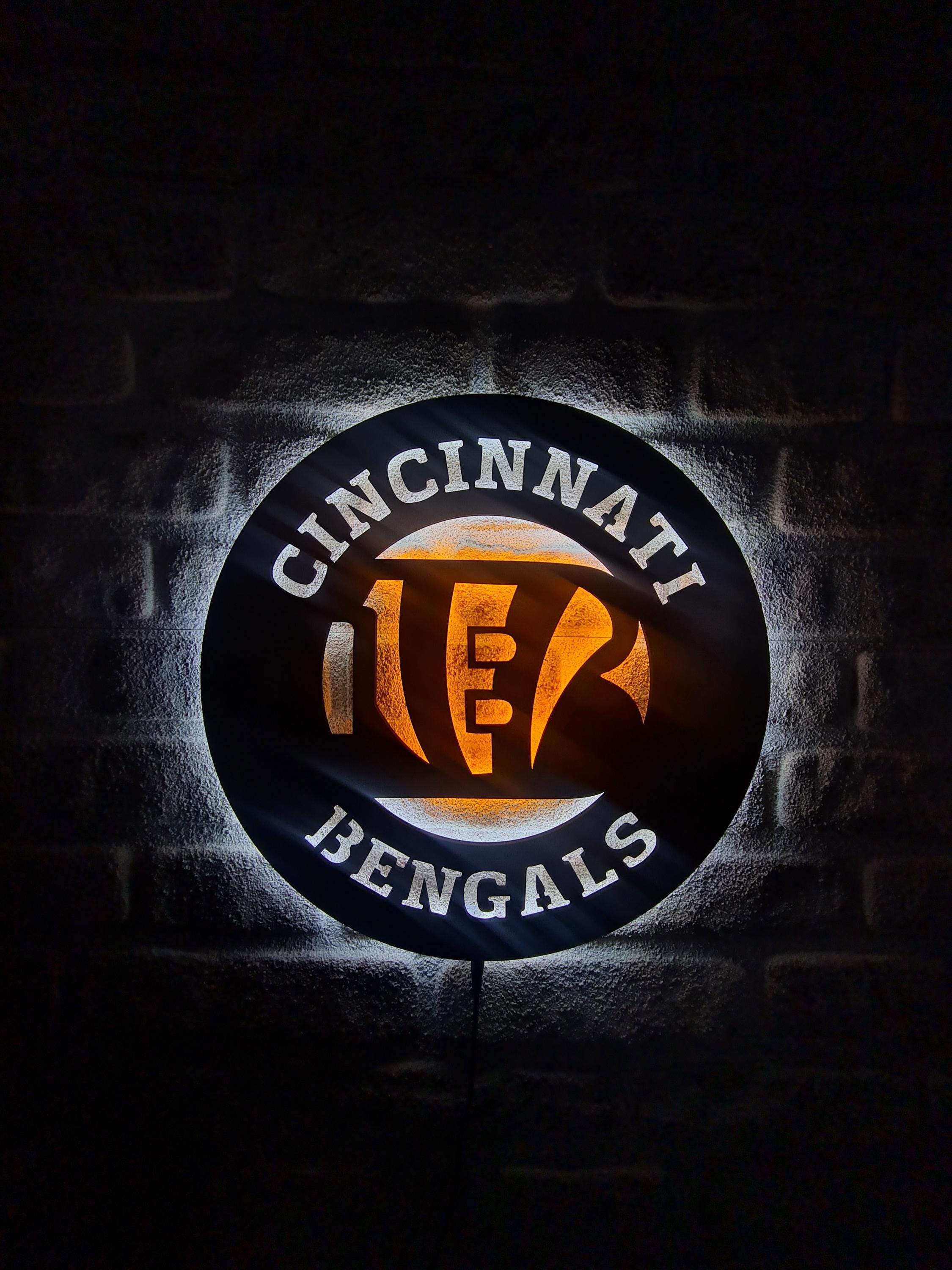 Cincinnati Bengals Led Lighted Sign, American Football Team Emblem