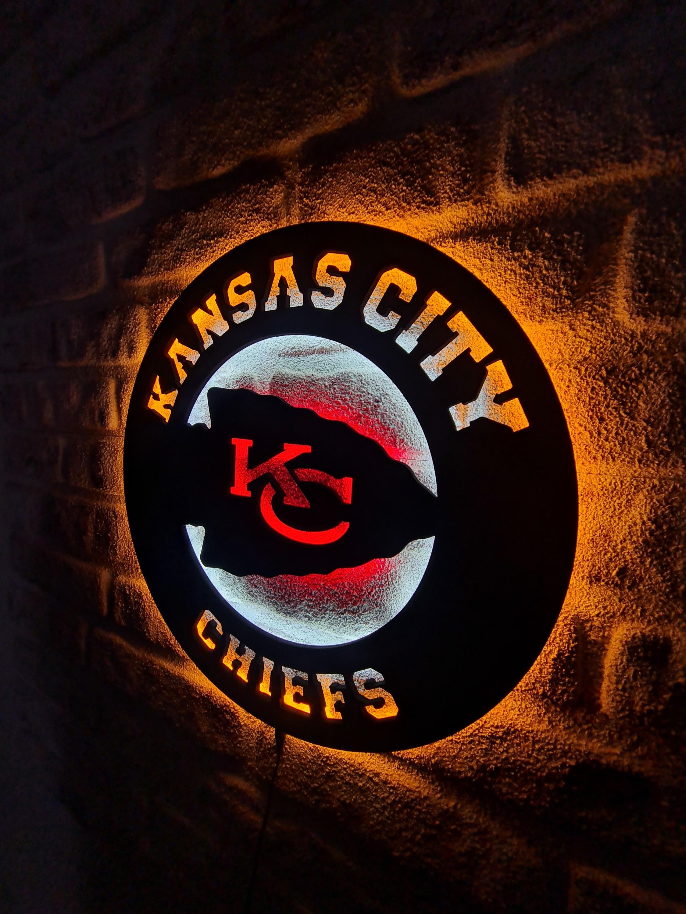 Led Lighted Kansas City Chiefs Sign, American Football Team Emblem
