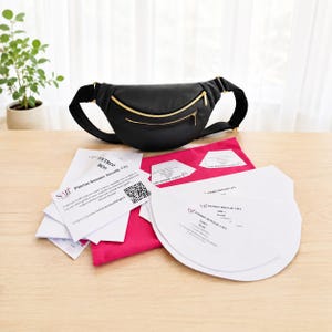 Cartamodello per marsupio (FORMATO CARTACEO) – con tutorial – cartamodello per marsupio con tasche con cerniera – 2 taglie