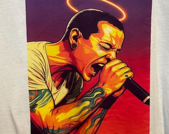 New LINKIN PARK Chester Bennington Custom Vinyl T-shirt S,M,L,XL