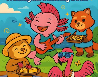 Bilingual Animal Coloring Book: English & Spanish Learning (PDF Download)
