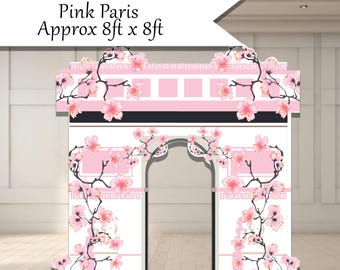 PINK PARIS BACKDROP cutouts set Coroplast plastic props cutouts party decor decorations for Birthdays parties Celebrations RA980-981