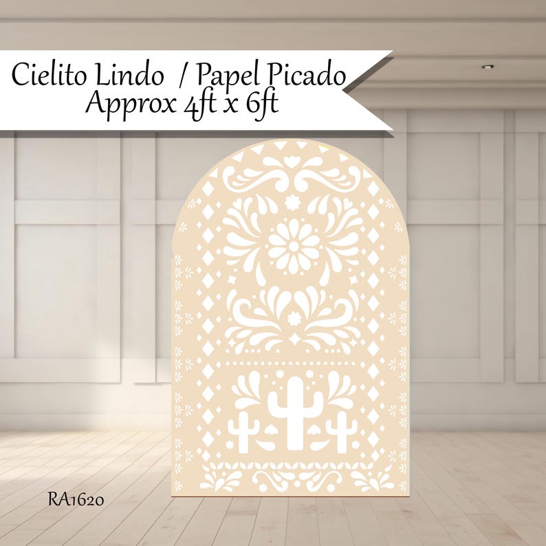 Aperturee Light Brown Leaf Cielito Lindo Birthday Rectangle Backdrop