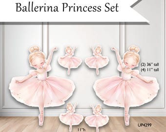 BALLERINA PRINCESS set vbackdrop Coroplast plastic props cutouts party decor decorations for Baby Showers, Birthdays, Celebrations UP4299 HS