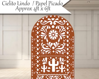 4'x6' CIELITO LINDO PAPEL Picado Backdrops set Coroplast plastic props cutouts party decor decorations for Birthdays parties Celebrations