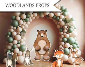 WOODLANDS ANIMAL cutouts props set Coroplast plastic props cutouts party decor decorations for Birthdays Kids parties Celebrations