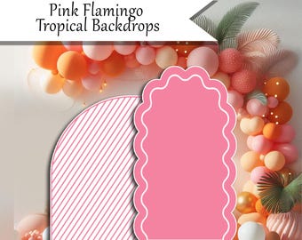 PINK WAVY STRIPED backdrop set Coroplast plastic props cutouts party decor decorations for Birthdays, Celebrations PP586-587