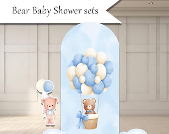 Bear & Moon Coroplast plastic props cutouts party decor decorations for Baby Showers, Birthdays, Celebrations UP2905