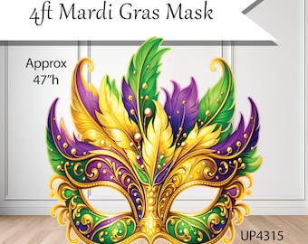 MASQUERADE MASK Mardi Gras Backdrop Coroplast plastic props cutouts party decor decorations for  Birthdays, Celebrations UP4315 HS