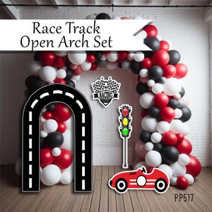 RACE CAR street arch backdrop Coroplast plastic props cutouts party decor decorations for Baby Showers, Birthdays, Celebrations PP517