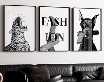 Black and White Fashion Wall Art, Girl Room Decor, Luxury Wall Art, Fashion Magazine Prints, DIGITAL DOWNLOAD, Feminen Wall Decor