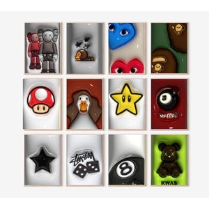 Conjunto de 12 piezas de decoración de habitación HypeBeast, arte mural moderno, descarga digital, arte mural 3D, arte mural HypeBeast, arte mural moderno, decoración de pared 3D
