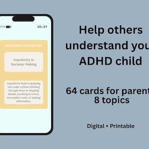 Kids ADHD Communication Cards: Help Children Explain Task Paralysis and Rejection Sensitivity