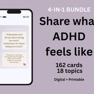 ADHS Aufgabenlähmung & Zurückweisungsempfindlichkeit Karten | AuDHD Kommunikations-Bundle