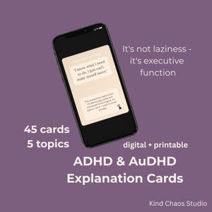 Karty ADHD z paraliżem zadaniowym i ślepotą czasową | Pomóż innym zrozumieć