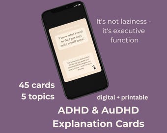 ADHD Task Paralysis & Time Blindness Cards | Help Others Understand
