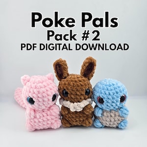 Poke Pals Pack #2 Crochet Pattern PDF Digital Download Amigurumi