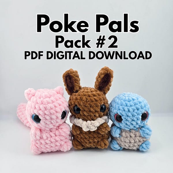 Poke Pals Pack #2 Crochet Pattern PDF Digital Download Amigurumi