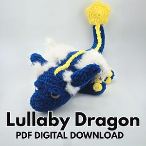 Schema all'uncinetto per "Ninna Nana il Drago" in formato PDF - Peluche amigurumi fantasy con drago, download digitale