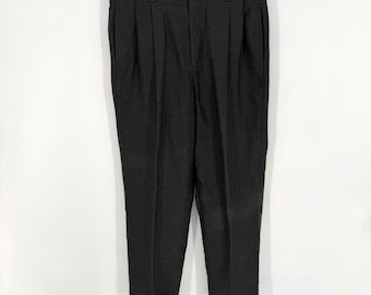 Pantalones Eddie Bauer vintage de los años 90, estilo Y2K, para hombre, talla 32x30, lana, pata de gallo, acetato, estilo clásico, pliegues.