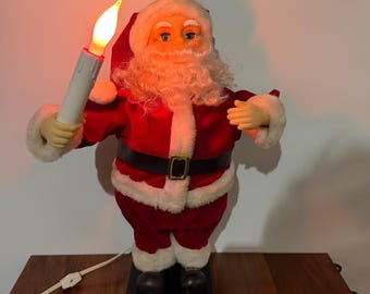 ビンテージサンタアニメーション付きホームデコレーション Kmart 18インチ点灯キャンドル クリスマスデコレーション ノスタルジックなクリスマス 1980年代