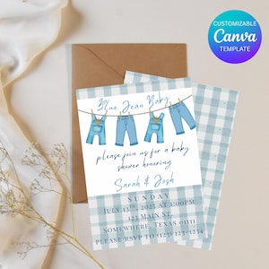 Blue Jean Baby Shower Invitation | Blue Jean Baby | Boy Baby Shower Invitation | Shower Invitation | Editable Template