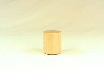 Lamp Shade Finial White Maple Wood Drum Pattern 7, 1.5" tall x 1.25" dia