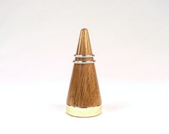 Ring Cone 2, Large Size, White Oak Brass Base 3.4" Tall x 1.5" Dia.