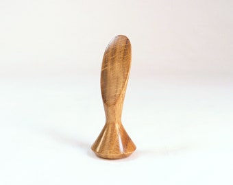 Lamp Finial White Oak Smooth Crescent Pattern, 3" tall x 1.1" dia Table Lamp Finial