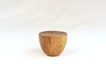 Teak Wood Lamp Finial Cup Pattern 5, 1.25" Tall x 1.7" Diameter