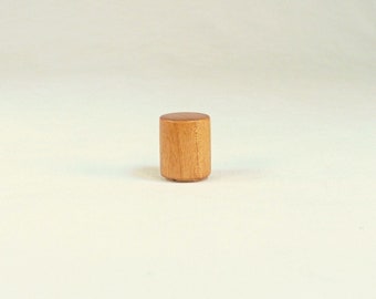 Mini Lamp Finial Cherry Wood Drum Pattern 17, .75" tall x .6" dia.