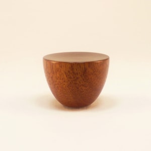 Wood Lamp Finial Mahogany Cup Pattern 5, 1.25" Tall x 1.7" Diameter