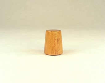 Wood Lamp Finial Teak, Light Color, Taper Pattern 1, 1.5" Tall x 1.25" dia