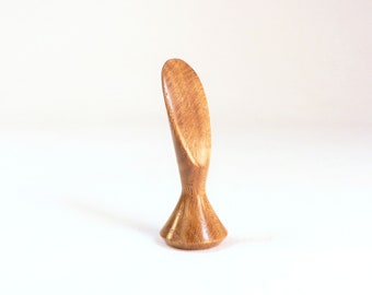 Lamp Finial White Oak Smooth Crescent Pattern, 3" tall x 1.1" dia Table Lamp Finial