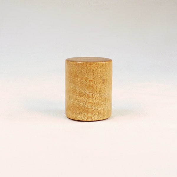 Lamp Shade Finial Curly Maple Wood Drum Pattern 7, 1.5" tall x 1.25" dia