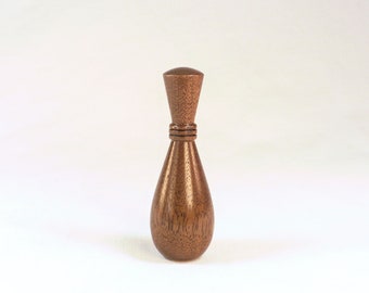 Lamp Finial, Bottle Pattern, Tall Black Walnut 3.4" tall x 1.2" dia